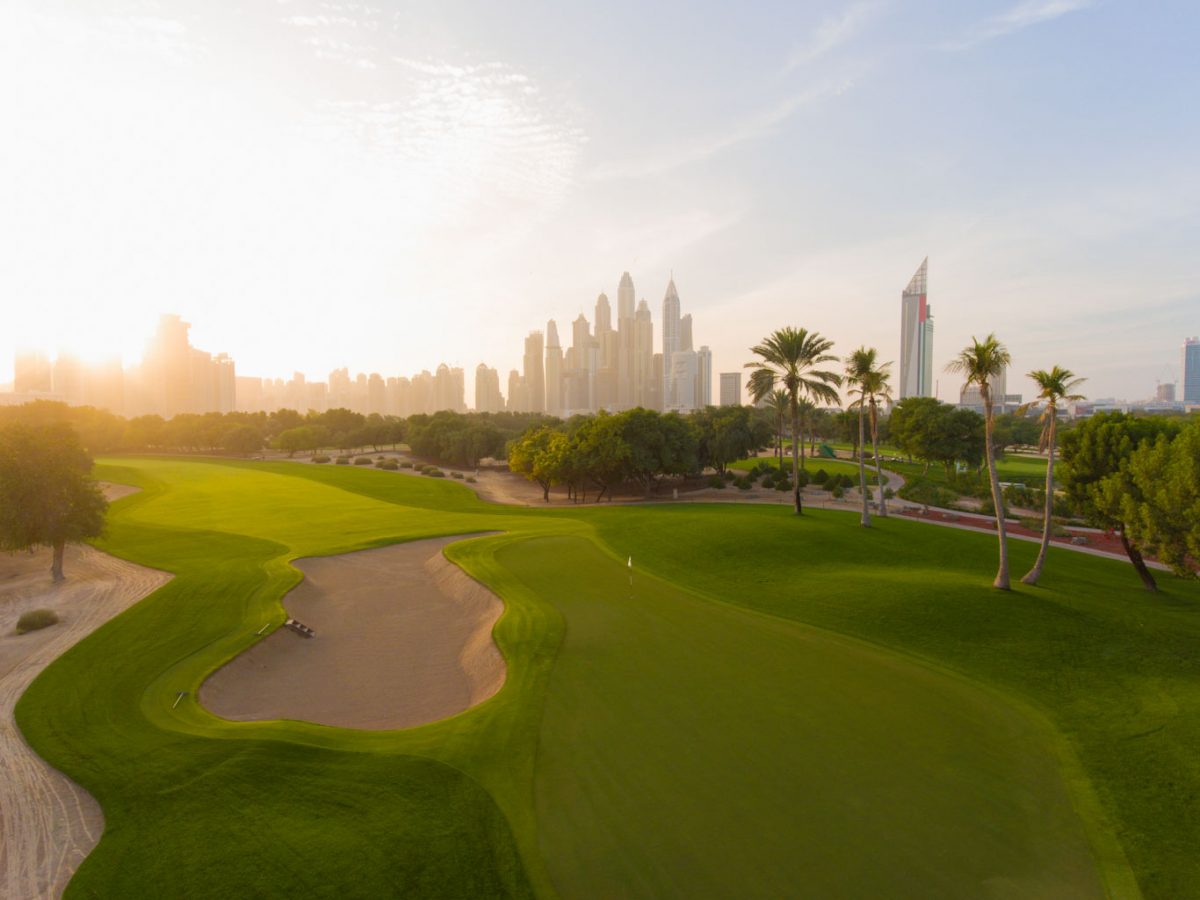 Dawn over Majlis Golf course, Emirates Golf Club, Dubai