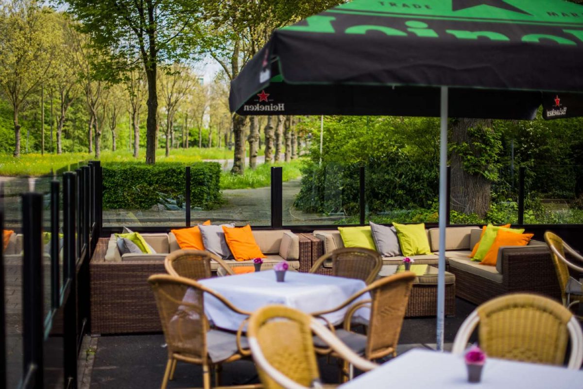 The terrace at The Golden Tulip Hotel, The Hague, Netherlands