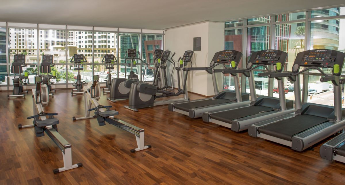 The gym at the InterContinental Hotel, Dubai Marina