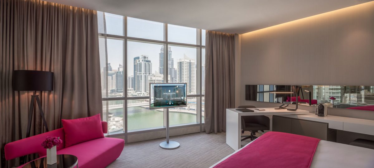 A bedroom at the InterContinental Hotel, Dubai Marina
