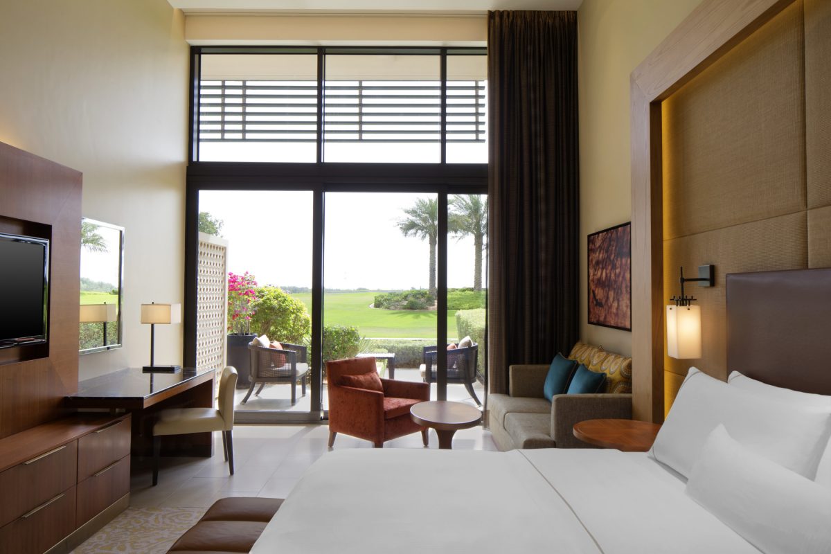A premium bedroom at The Westin Resort Golf and Spa, Abu Dhabi