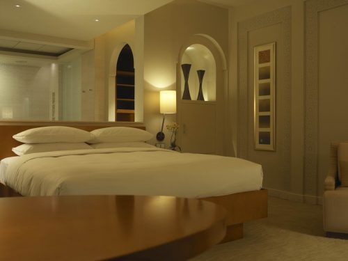 A bedroom in the Park Hyatt Hotel, Dubai
