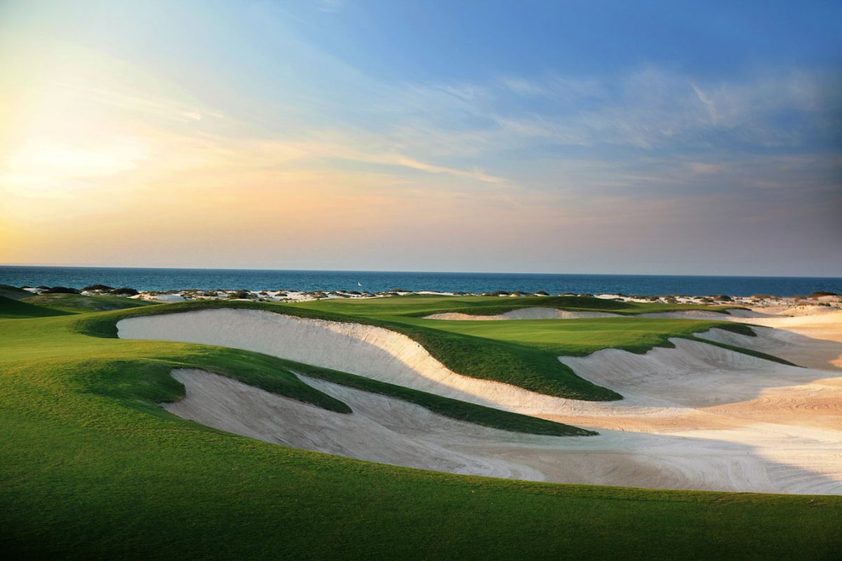 Imposing bunkers at Saadiyat Beach Golf Club, Abu Dhabi