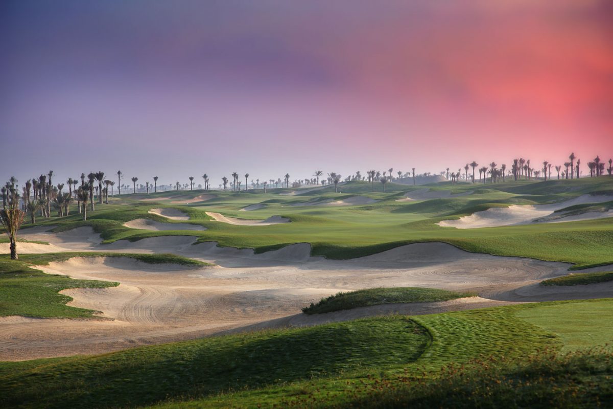 Bunkers, bunkers, bunkers at Saadiyat Beach Golf Club, Abu Dhabi