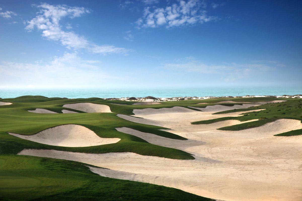 Sand and sea merge into one at Saadiyat Beacn Golf Club, Abu Dhabi