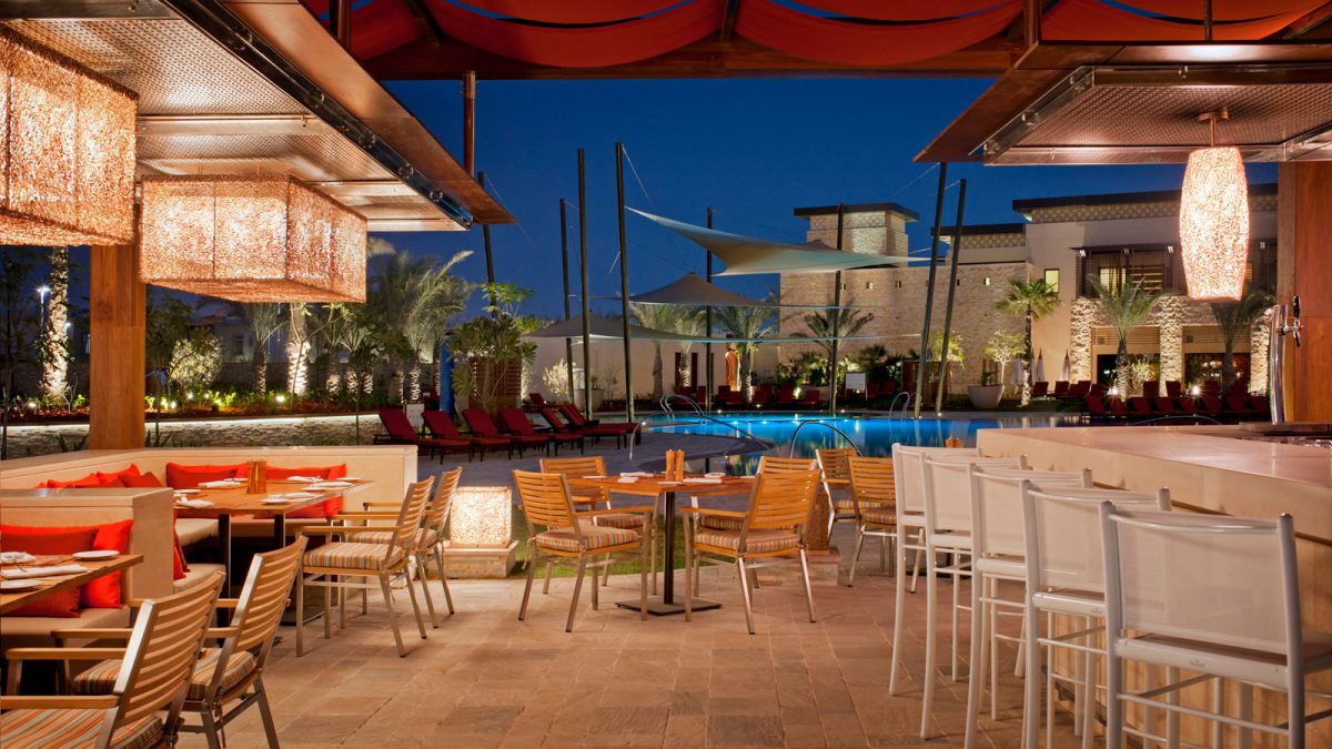 The Shades pool bar at The Wesin Resort Golf and Spa, Abu Dhabi