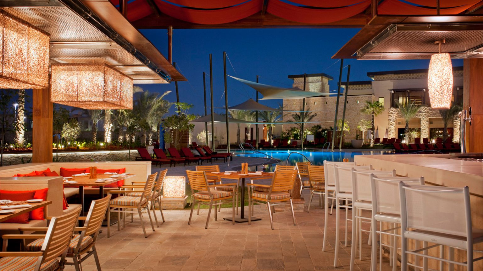 The Shades pool bar at The Wesin Resort Golf and Spa, Abu Dhabi