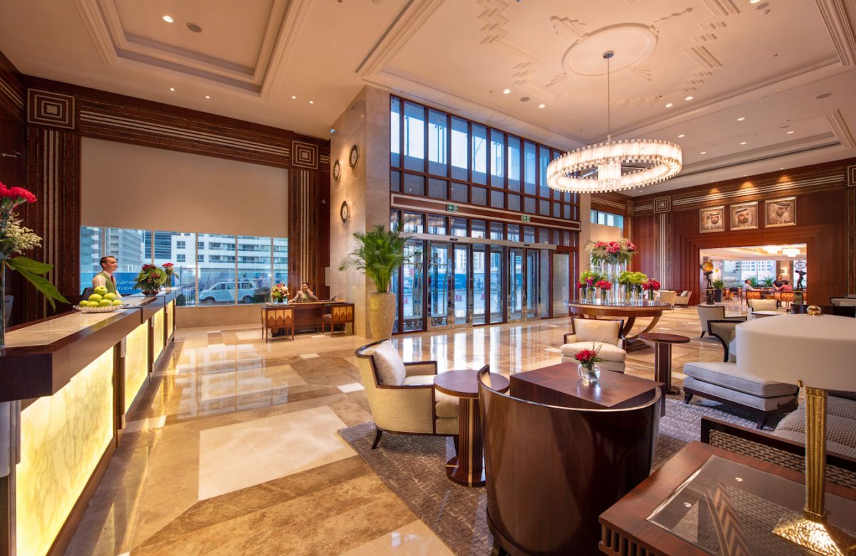 The reception at Stella Di Mare Hotel, Dubai Marina