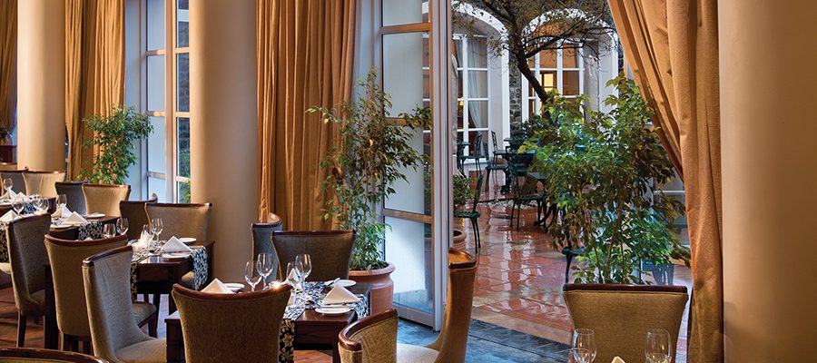 The terrace at The Commodore Hotel, Cape Town, South Africa. Golf Planet Holidays.