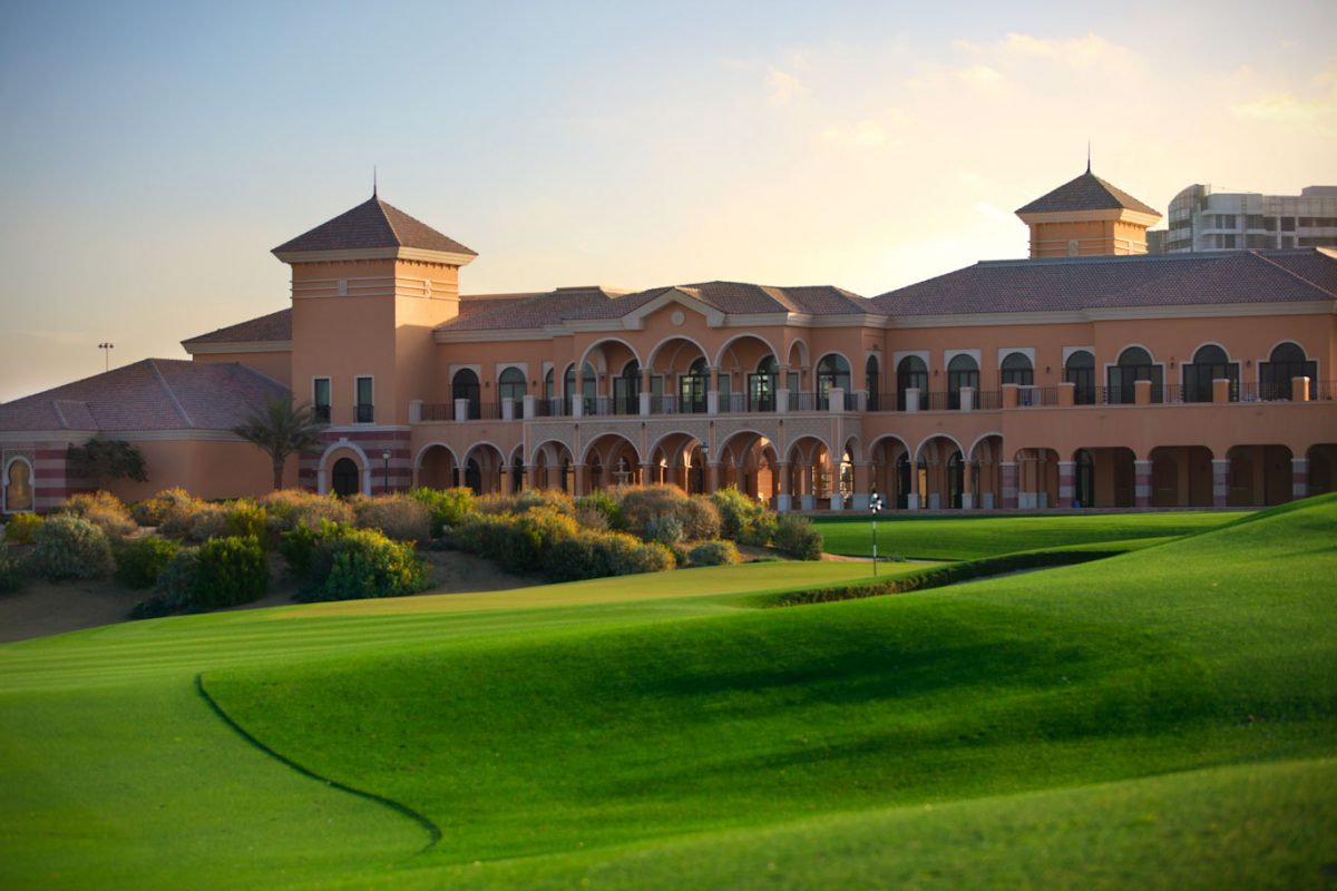 The stunning clubhouse at The Els Club, Dubai