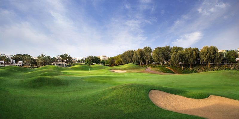One tricky shot to the green at The Montgomerie Golf Club, Dubai