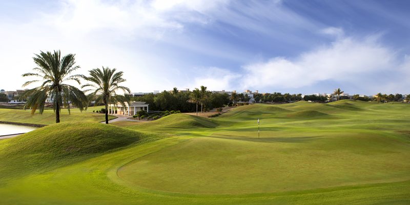 View from the green at The Montgomerie Golf Club, Dubai
