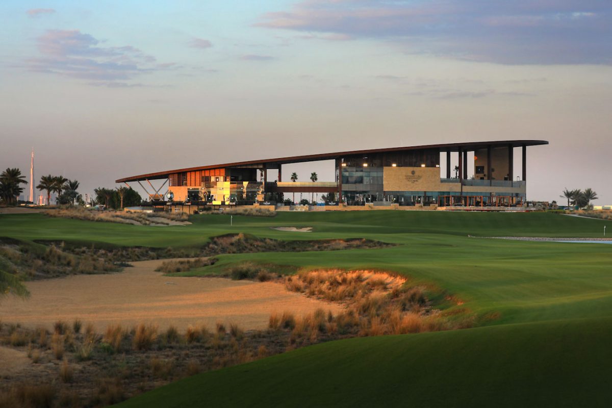 The clubhouse at Trump International Golf Club, Dubai