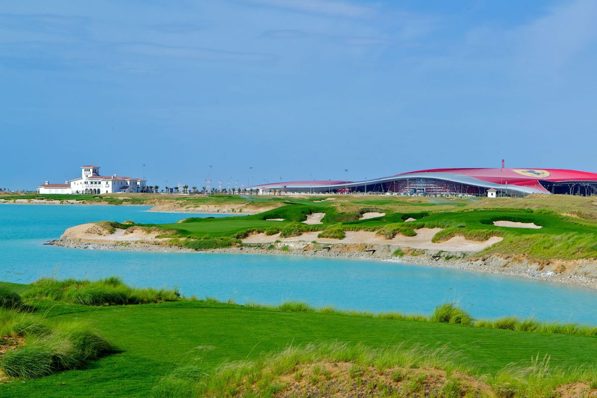 The 17th hole at Yas Links, Abu Dhabi