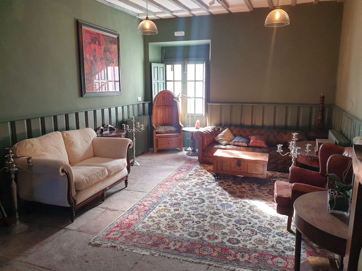 The lounge at Casa Agara accommodation, near Bilbao, Spain