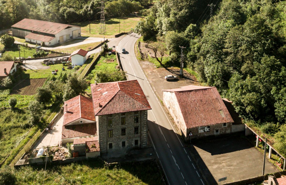 Aerial view of Casa Agara accommodation, near Bilbao, Spain