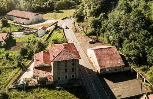 Aerial view of Casa Agara accommodation, near Bilbao, Spain