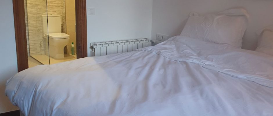 A bedroom at Casa Agara accommodation, near Bilbao, Spain