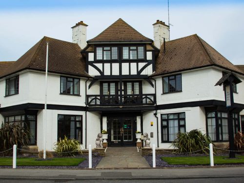 The exterior view of The Cooden Beach Hotel, Bexhill-on-Sea, England