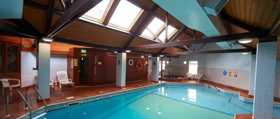 The indoor swimming pool at The Cooden Beach Hotel, Bexhill-on-Sea, England