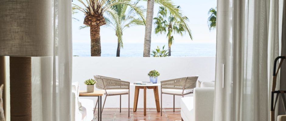 A seaview bedroom at Puento Romano Beach Resort, Marbella, Spain