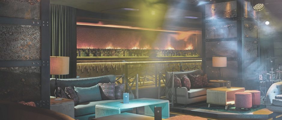 Fashionable lounge and bar at Puento Romano Beach Resort, Marbella, Spain