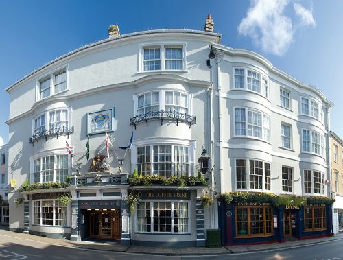 The exterior of The Royal and Fortescue Hotel, Barnstaple, Devon, UK