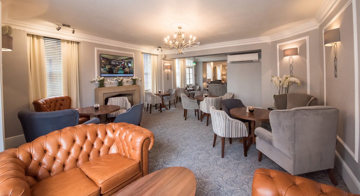 The lounge at The Royal and Fortescue Hotel, Barnstaple, Devon, UK
