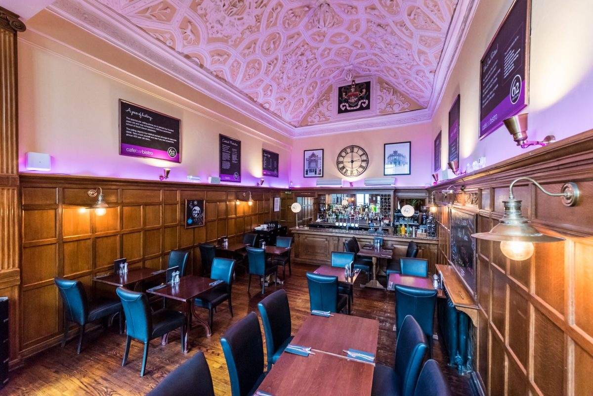 The elegant bar at The Royal and Fortescue Hotel, Barnstaple, Devon
