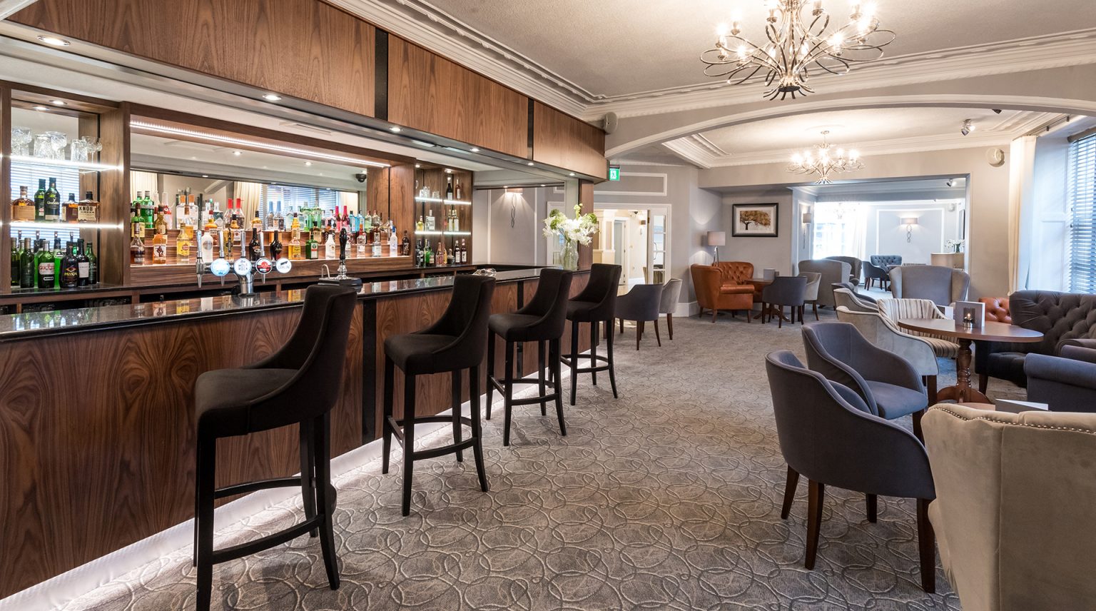 In the bar at The Royal and Fortescue Hotel, Barnstaple, Devon