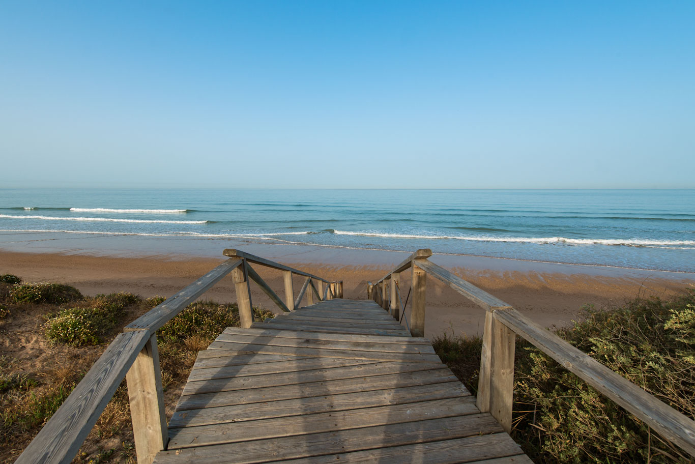 Steps down to the beach at Barcelo Costa Ballena Golf and Spa resort, south west Spain