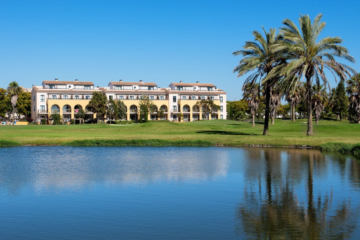 The lake and hotel at Barcelo Costa Ballena Golf and Spa resort, south west Spain