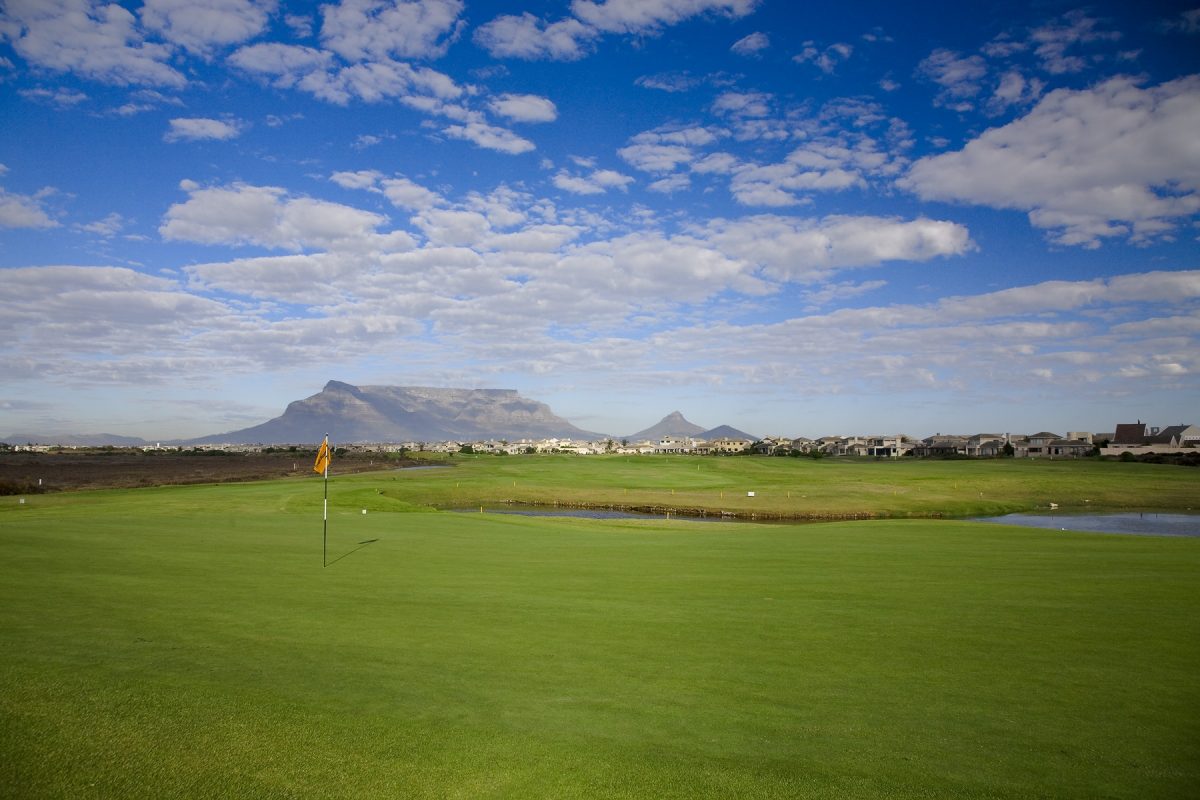 The ninth hole at Milnerton Golf Club, Cape Town, South Africa