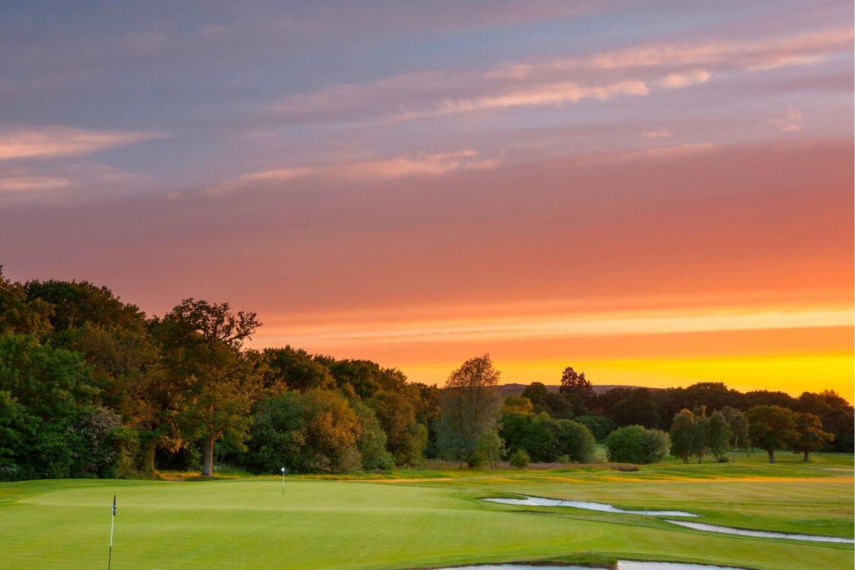 Sunset over Forest of Arden Golf Club, Solihull, England