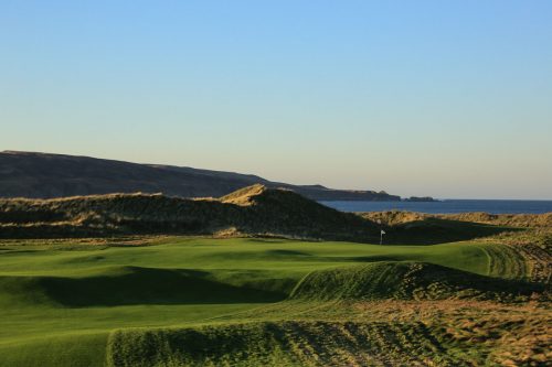 A sheltered green at The Machrie Hotel and Golf Links, Isle of Islay