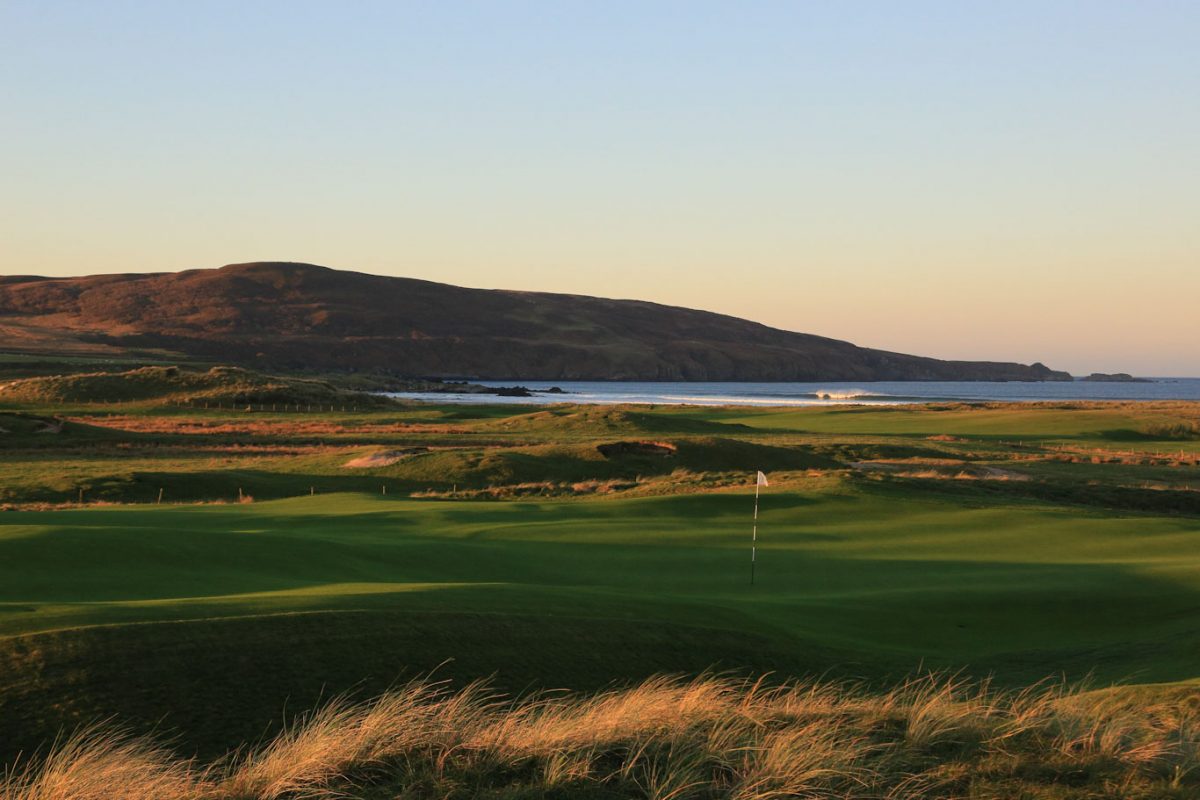A green at The Machire Hotel and Golf Links, Isle of Islay