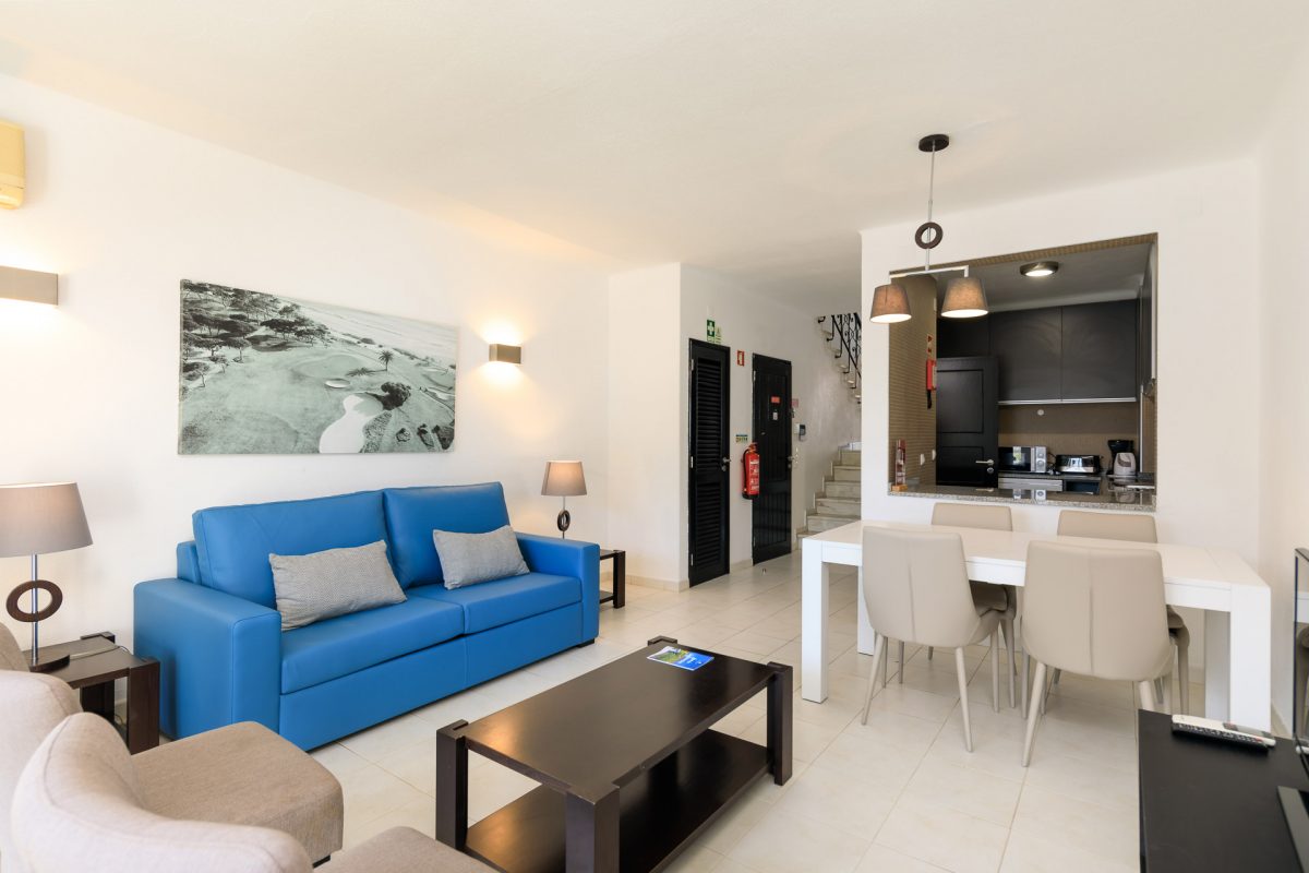 Lounge and kitchen area in your accommodation at Vale do Lobo Resort, Algarve, Portugal