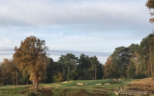 Heading to the green at Stoneham Golf Club, Hampshire, England