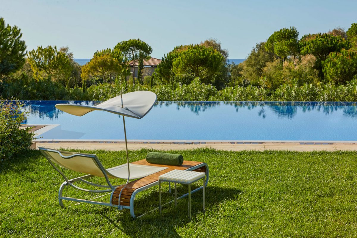 Relax by one of the pools at The Romanos, Costa Navarino