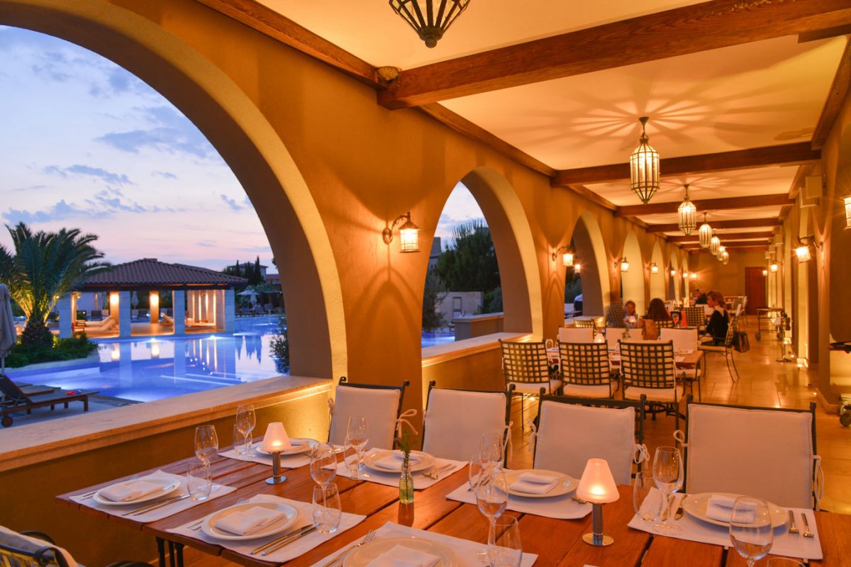 Elegant dining at The Romanos Costa Navarino, Greece