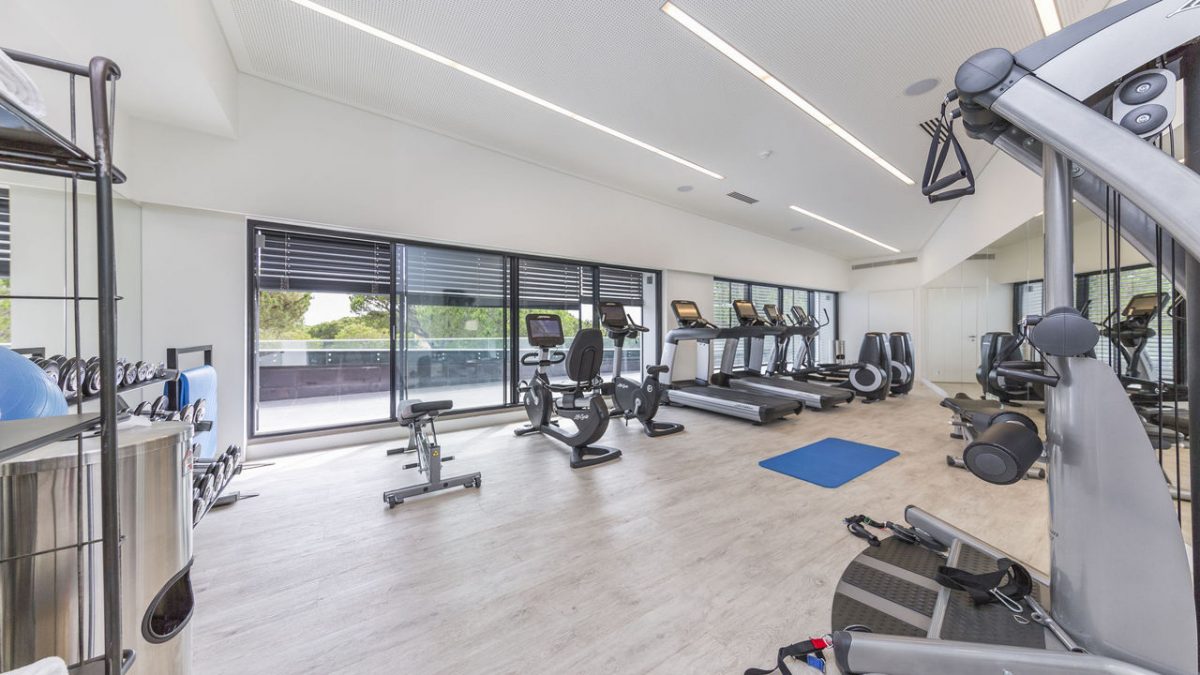 The gym is well stocked at Praia Verde Boutique Hotel, Castro Marim, Algarve, Portugal