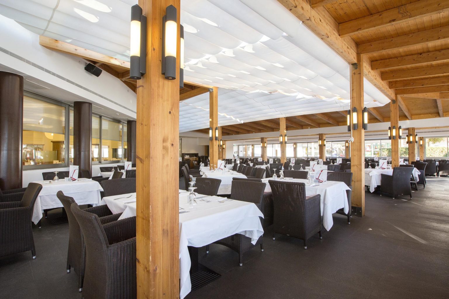 There's plenty of room for dining at the Hipotels Cala Millor Park Hotel, Palma, Mallorca