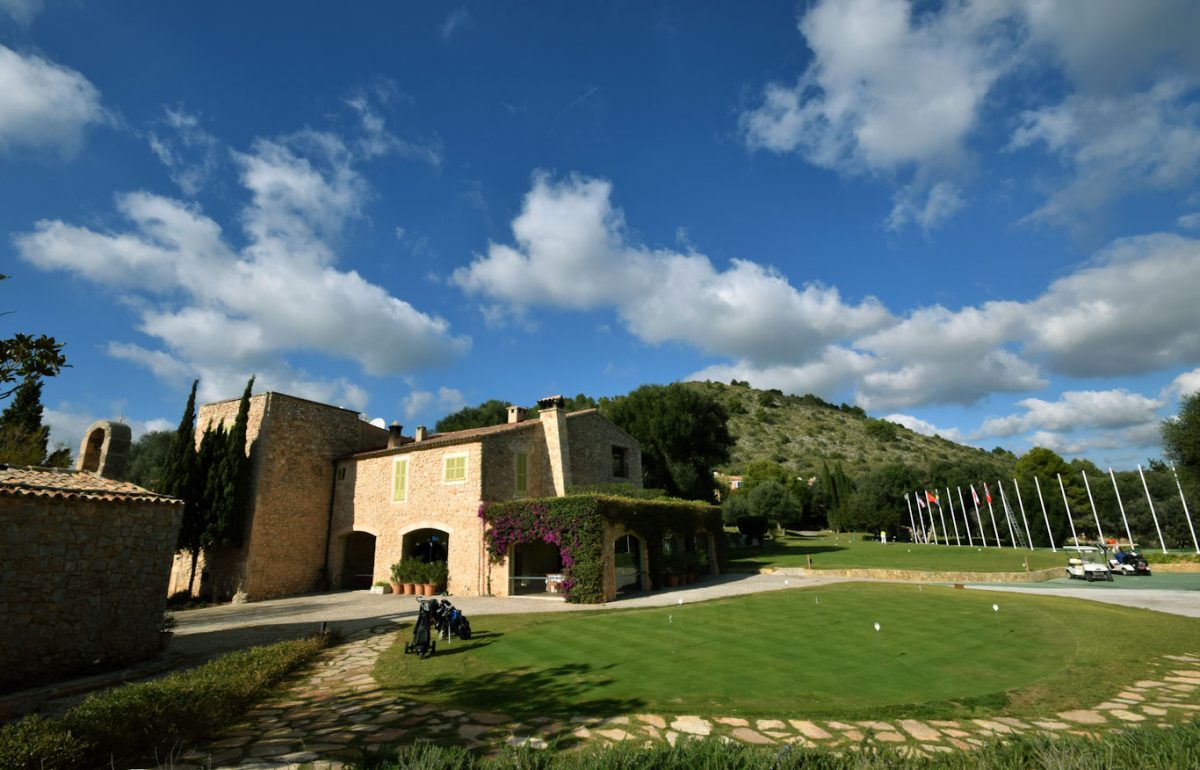 Attractive traditional clubhouse at Pula Golf Resort, Son Servera