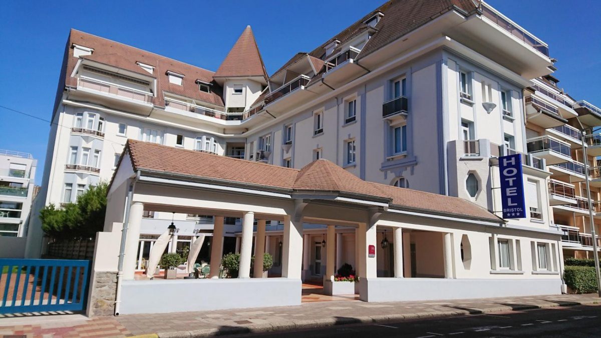 The exterior of Le Bristol Hotel in central Le Touquet, Northern France