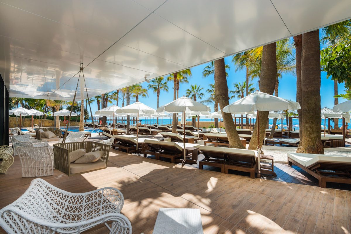Enjoy sunning yourself by the sea at Amare Beach Hotel Marbella, Costa del Sol, Spain