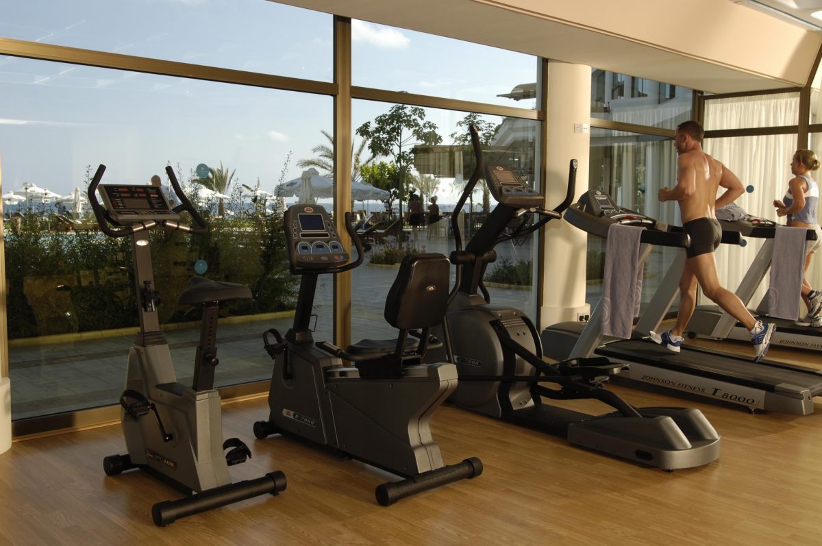 Exercise in the gym at Constantinou Bros Athena Royal Beach hotel Paphos