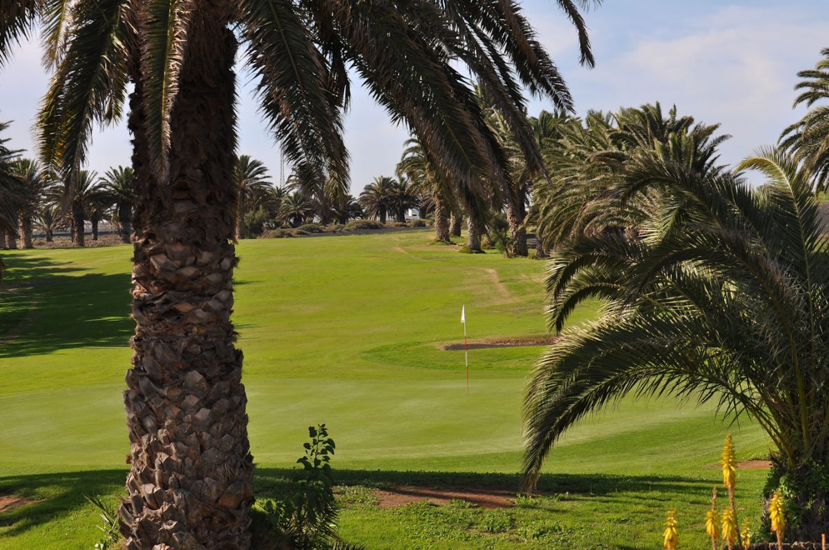 View of the green at Lanzarote Golf Club, Canary Islands