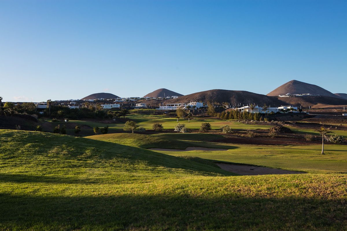 Looking at the hills from Lanzarote Golf Club, Canary Islands