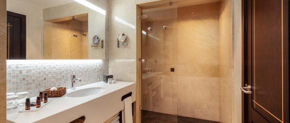Hotel bathroom at Lopesan Costa Meloneras, Gran Canaria, Canary Islands