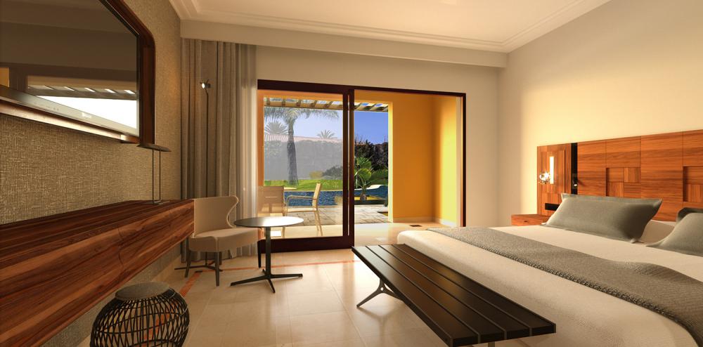 Elegant bedrooms at Lopesan Costa Meloneras